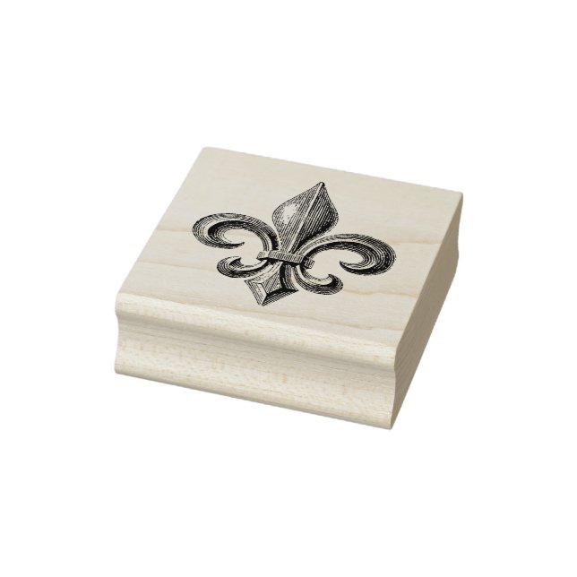 Vintage French Fleur de Lis Rubber Stamp (Stamp)