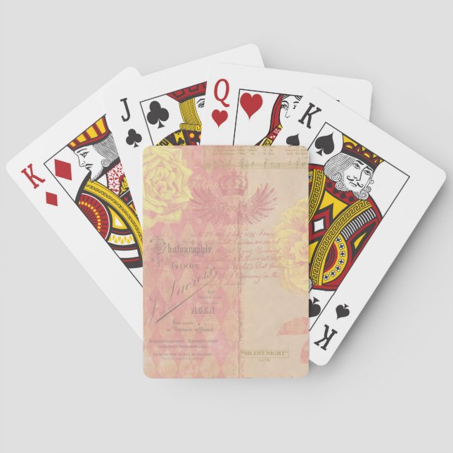 Vintage French Floral Bicycle® Playing Cards (Back)