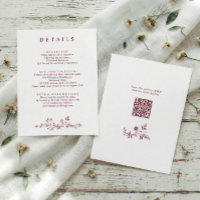 Vintage French Floral Burgundy Red Wedding Details