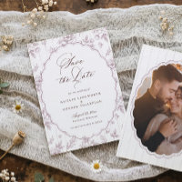 Vintage French Floral Dusty Pink Photo Wedding
