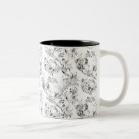Vintage French Floral Fantasy Toile-Black