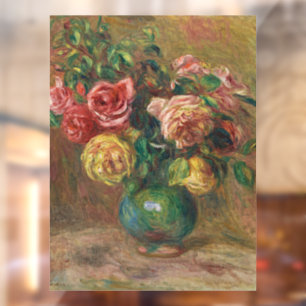 Vintage French Floral Oil Painting by Renoir Window Cling