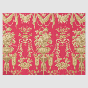 VINTAGE FRENCH FLORAL PATTERN ,FLOWER VASES,ROSES TISSUE PAPER