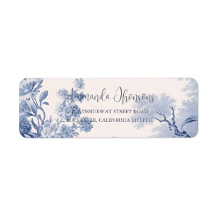 Vintage French Floral Toile Blue
