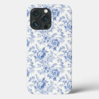 Vintage French Floral Toile Blue