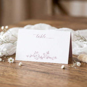 Vintage French Floral Victorian Dusty Rose Wedding Place Card