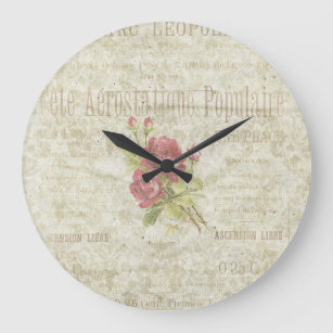 Vintage French Floral Wall Clock