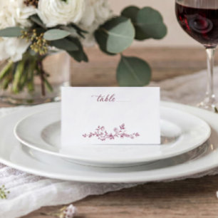 Vintage French Floral Wine Red Victorian Wedding Place Card