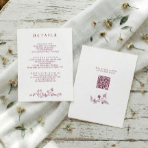 Vintage French Floral Wine Wedding Details QR