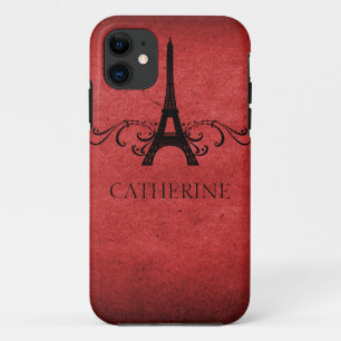 Vintage French Flourish iPhone 5 ID Case, Red 11 Case