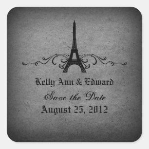 Vintage French Flourish Save the Date Stickers