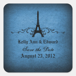 Vintage French Flourish Save the Date Stickers
