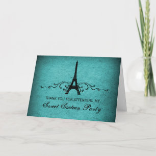 Vintage French Flourish Sweet 16 Thank You Card