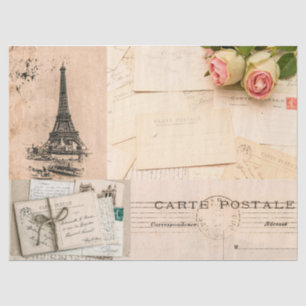 Vintage French France Decoupage Rustic Decoupaging Tissue Paper