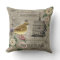Vintage French garden bird pillow