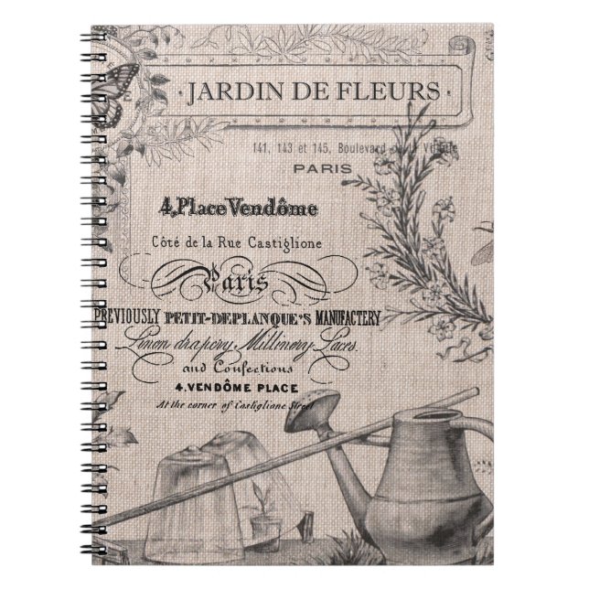 Vintage French Garden notebook (Front)