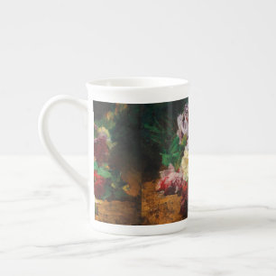 Vintage French Georges Jeannin Roses Bone China Mug