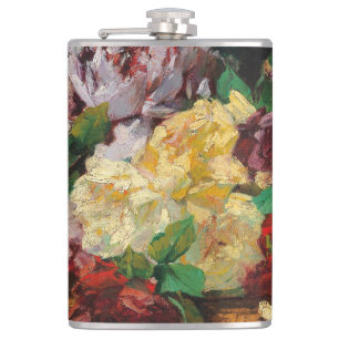 Vintage French Georges Jeannin Roses Hip Flask