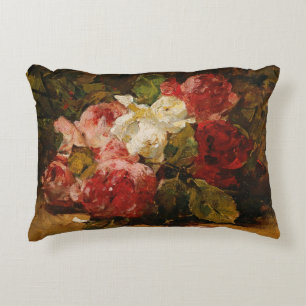 Vintage French Georges Jeannin Roses III Decorative Cushion