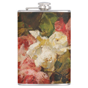 Vintage French Georges Jeannin Roses III Hip Flask
