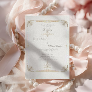 Vintage French Gold Wedding Frame Invitation