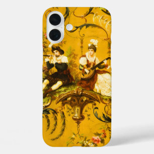 Vintage French Gold Yellow Toile Victorian Floral iPhone 16 Plus Case
