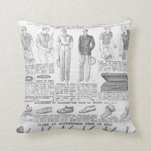 Vintage french golf catalogue (1931) cushion