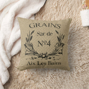 Vintage French Grain Sac Cushion