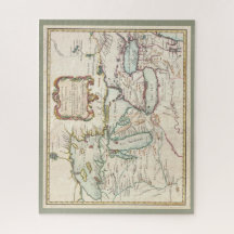 Vintage French Great Lakes Canada / America Map 