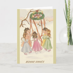 Vintage French Happy New Year Card
