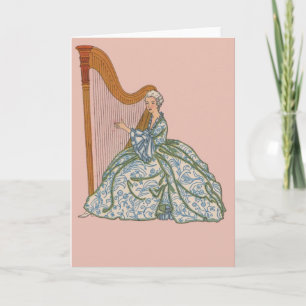 Vintage French Harpist Notecards and Postcards