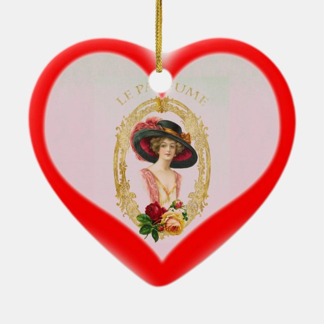 Vintage French Heart Ornament (Back)