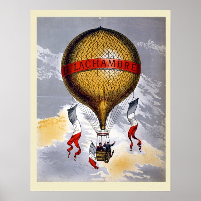 Vintage French Henri Lachambre Balloon Poster (Front)