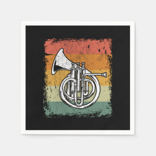 Vintage French Horn Player Music Horn Gift Napkin