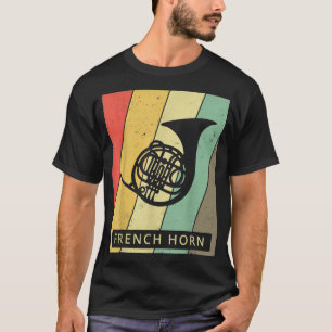 Vintage French Horn Player Music Retro146 T-Shirt