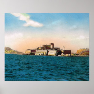 Vintage French image, Marseille, Chateau d'If Poster