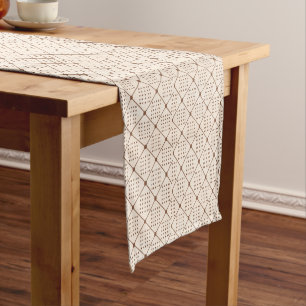 Vintage French Imperial Dot & Diamond Pattern Short Table Runner