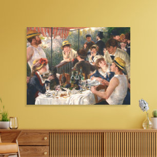 Vintage French Impressionist Boating Party Art Canvas Print