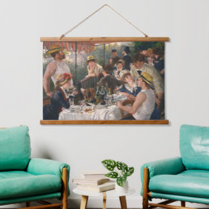 Vintage French Impressionist Boating Party Art Hanging Tapestry