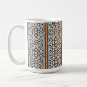 Vintage French Inspired Striped Floral Tablecloth  Coffee Mug