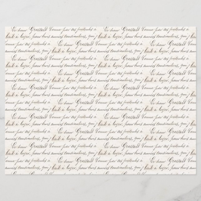 Vintage French Jardin Handwritten Script Note (Front)