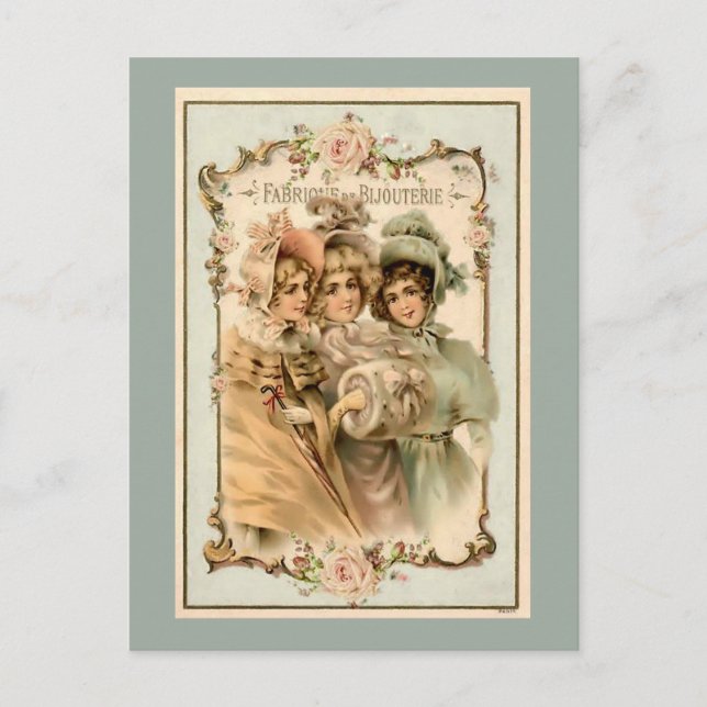 Vintage French Jewellery  Factory Ad Postcard (Front)