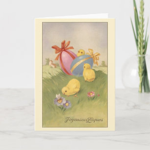 Vintage French Joyeuses Pâques Easter Card