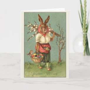 Vintage French Joyeuses Pâques Easter Card