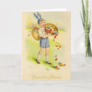 Vintage French Joyeuses Pâques Easter Card
