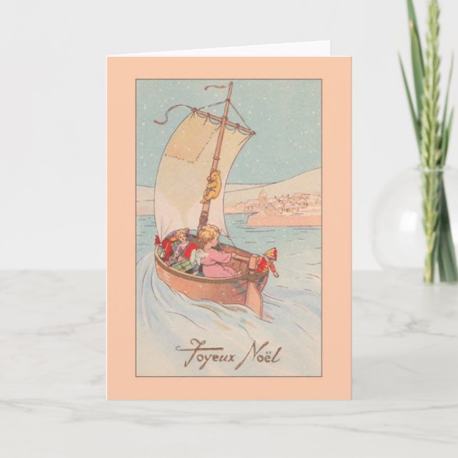 Vintage French Joyeux Noël Christmas Card (Front)