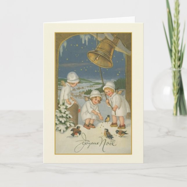 Vintage French Joyeux Noël Christmas Card (Front)