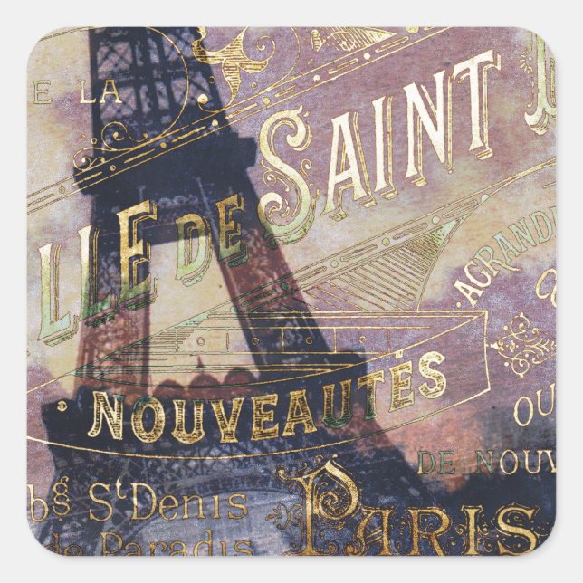 Vintage French Label and Eiffel Tower (Front)