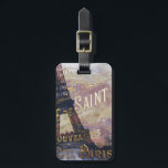 Vintage French Label and Eiffel Tower Luggage Tag<br><div class="desc">Vintage French Label and Eiffel Tower collage in purples and golds</div>
