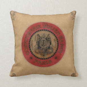 Vintage French Label Cushion